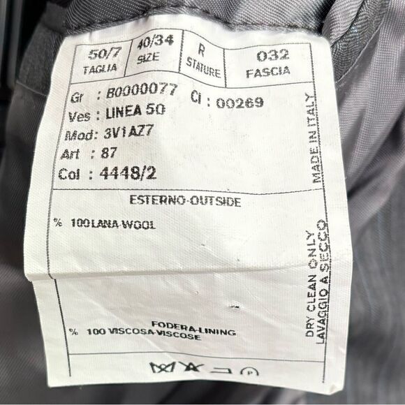 Domenico Vacca Grey 100% wool pinstripe pant Suit - Picture 12 of 12